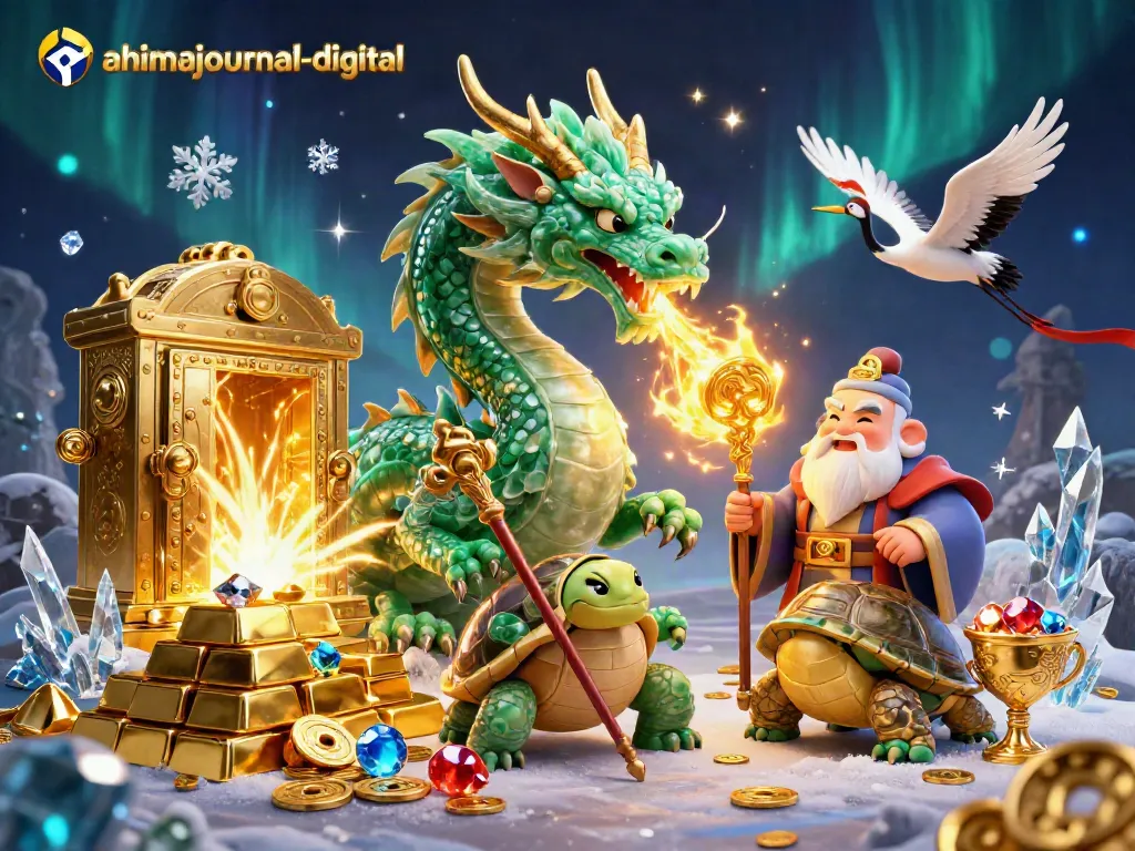 Winning at ahimajournal-digital with vibrant characters and casino treasures in a dynamic illustration