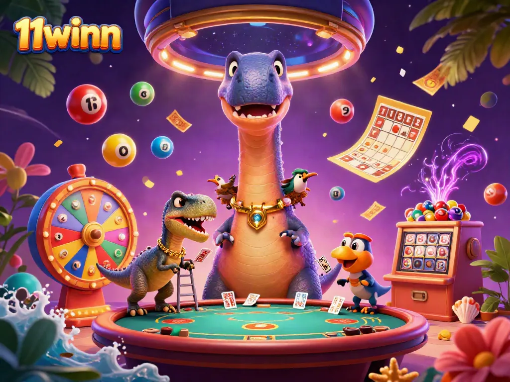 Experience thrilling gaming at 11winn with vibrant casino atmosphere featuring dynamic characters.